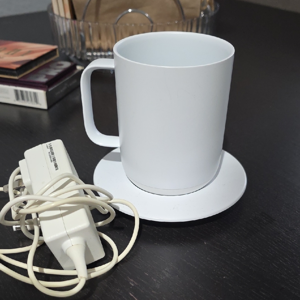 Ember White Mug with Warmer Set